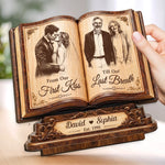 Custom Photo 2-Layered Wooden Plaque - Personalized Anniversary Wedding Gifts For Husband And Wife, Him And Her - Forever Starts With Us