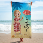 Custom Beach Towel - Personalized Summer Vacation And Travel Gifts For Women, Besties, Sisters, BFF - Slay, Swim, Repeat