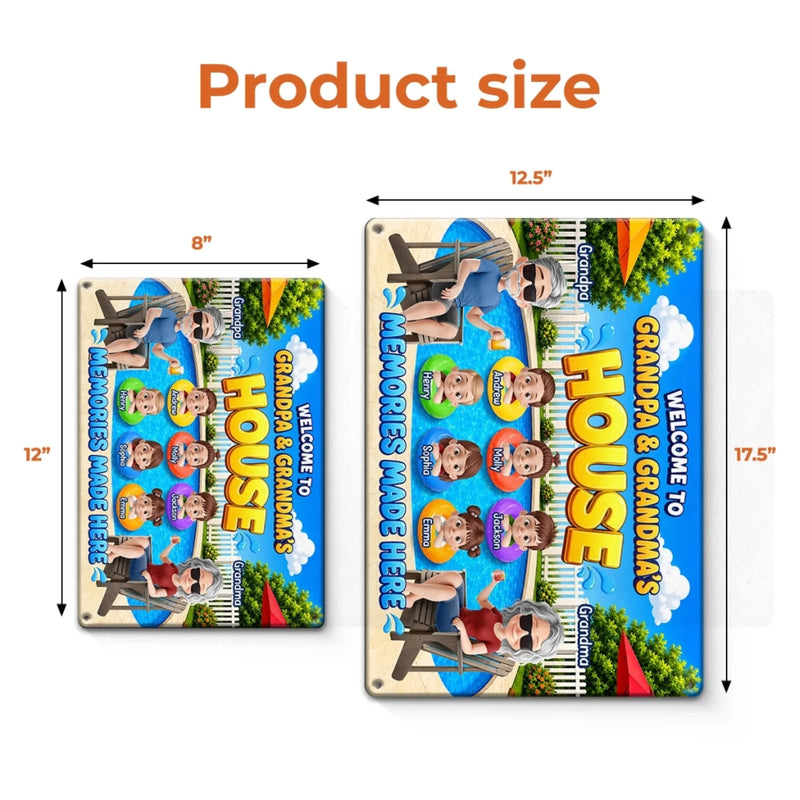 Custom Home Decor Metal Sign - Personalized Summer Vacation And Travel, Poolside Gifts For Grandma, Grandpa - Life Is Better By The Pool