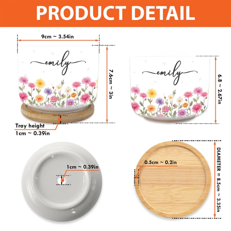 Custom Home Decor Ceramic Plant Pot -  Personalized Best Friend Birthday Gifts For Women, Besties, Sisters, BFF, Family, Yourself - Loving Myself First