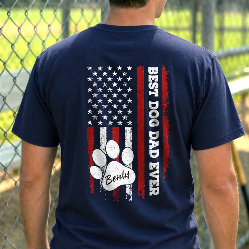 Custom Photo Unisex T-shirt - Personalized America 250th Anniversary, Birthday Gifts For Dog Lovers, Dog Dad - Beloved Dog Dad Ever