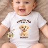 Custom Photo Baby Onesie -  Personalized Baby Shower, Gender Reveal Gifts For New Moms, New Dads, New Parents, Dog Cat Lovers - Our Greatest Adventure Has Arrived