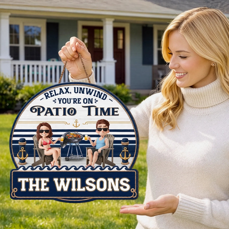 Custom Wood Sign - Personalized Summer Vacation And Travel Gifts For Husband And Wife, Him And Her - Chilling With The Grill Master