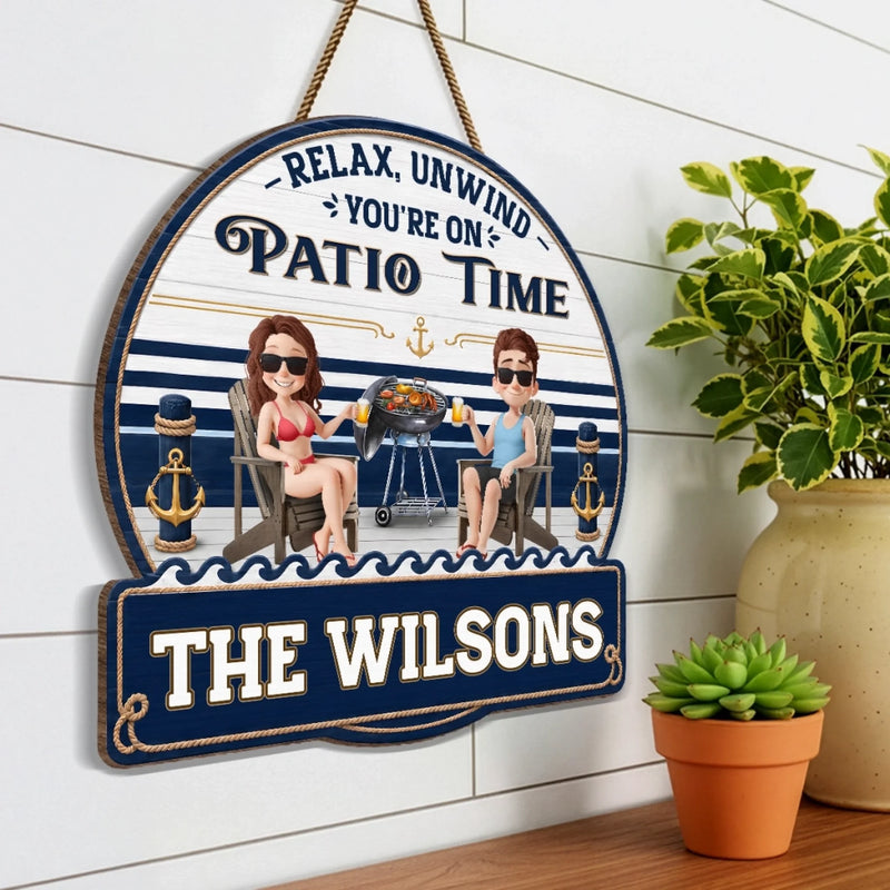 Custom Wood Sign - Personalized Summer Vacation And Travel Gifts For Husband And Wife, Him And Her - Chilling With The Grill Master