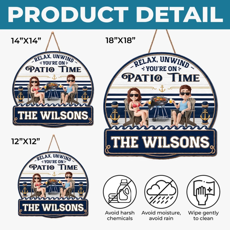 Custom Wood Sign - Personalized Summer Vacation And Travel Gifts For Husband And Wife, Him And Her - Chilling With The Grill Master