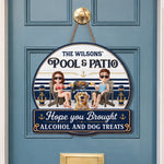 Custom Wood Sign - Personalized Summer Vacation And Travel Gifts For Husband And Wife, Dog Dad And Mom - Sipping Beers With My Furry Bestie