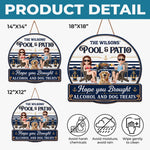 Custom Wood Sign - Personalized Summer Vacation And Travel Gifts For Husband And Wife, Dog Dad And Mom - Sipping Beers With My Furry Bestie