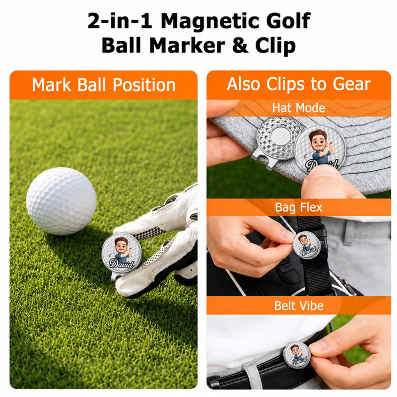 Custom Golf Ball Marker - Personalized Birthday Gifts For Golf Lovers, Sports Fans, Sports Lovers - Swing Into Happiness