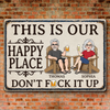 Custom Home Decor Metal Sign - Personalized Summer Vacation And Travel Gifts For Husband And Wife, Him And Her - This Is Our Happy Place