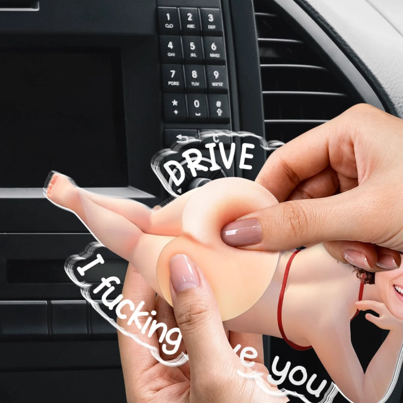 Custom Photo Squishy Acrylic Car Vent Clip – Personalized Anniversary Wedding Gifts For Husband And Wife, Him And Her – Drive Safe, I Love You