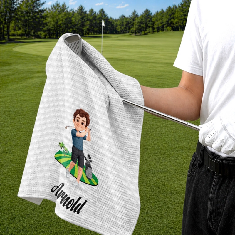 Custom Golf Towel - Personalized Birthday Gifts For Golf Lovers, Sports Fans, Sports Lovers - Just Tap It In