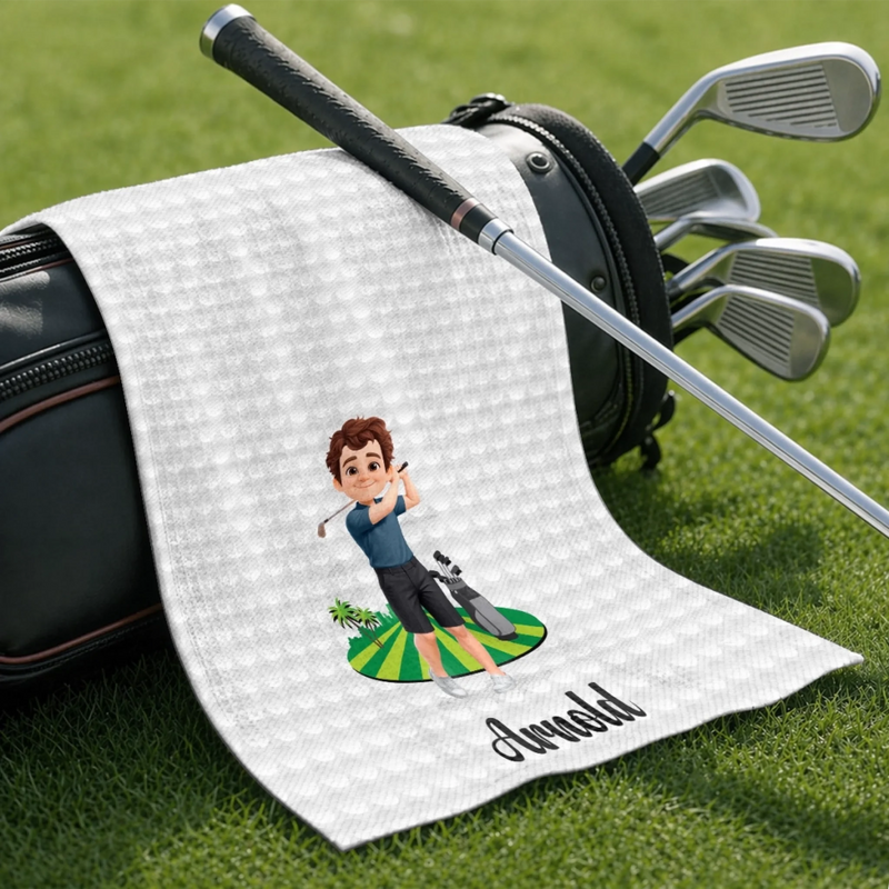 Custom Golf Towel - Personalized Birthday Gifts For Golf Lovers, Sports Fans, Sports Lovers - Just Tap It In