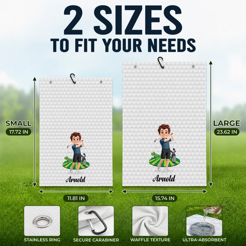 Custom Golf Towel - Personalized Birthday Gifts For Golf Lovers, Sports Fans, Sports Lovers - Just Tap It In