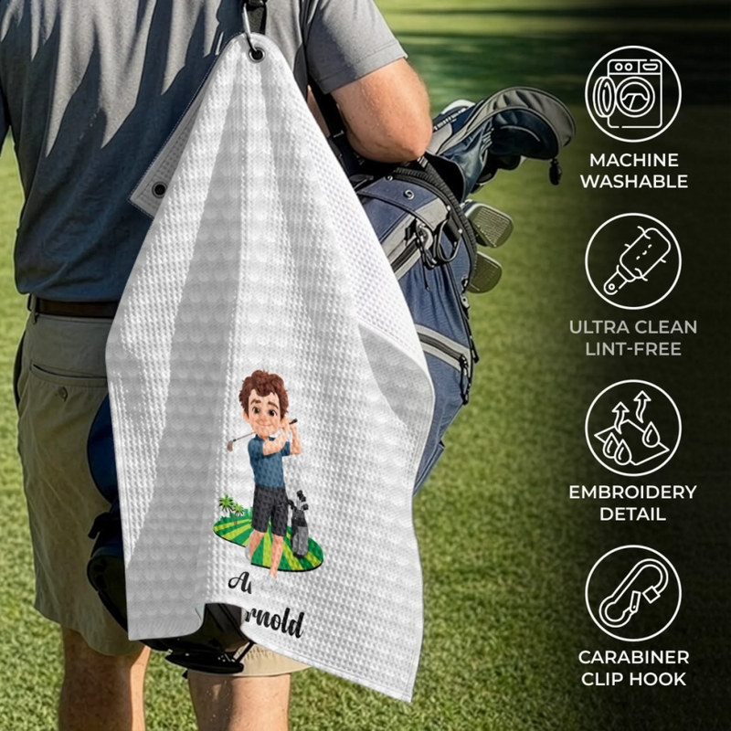 Custom Golf Towel - Personalized Birthday Gifts For Golf Lovers, Sports Fans, Sports Lovers - Just Tap It In