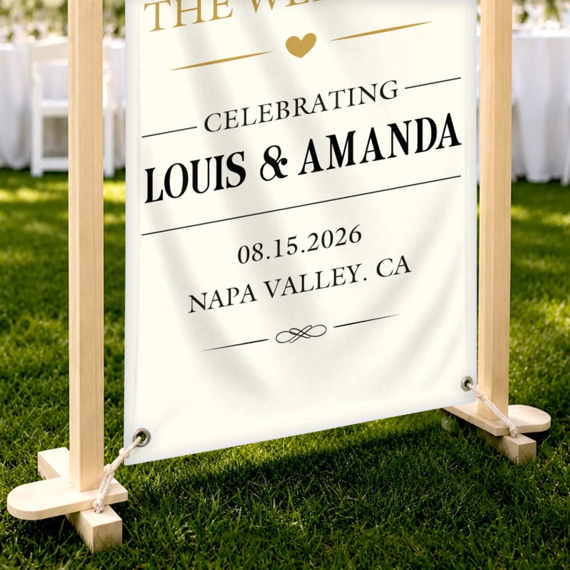 Custom Photo Welcome Banner - Personalized Anniversary Wedding Gifts For Husband And Wife, Him And Her - Best Day Ever, Hands Down