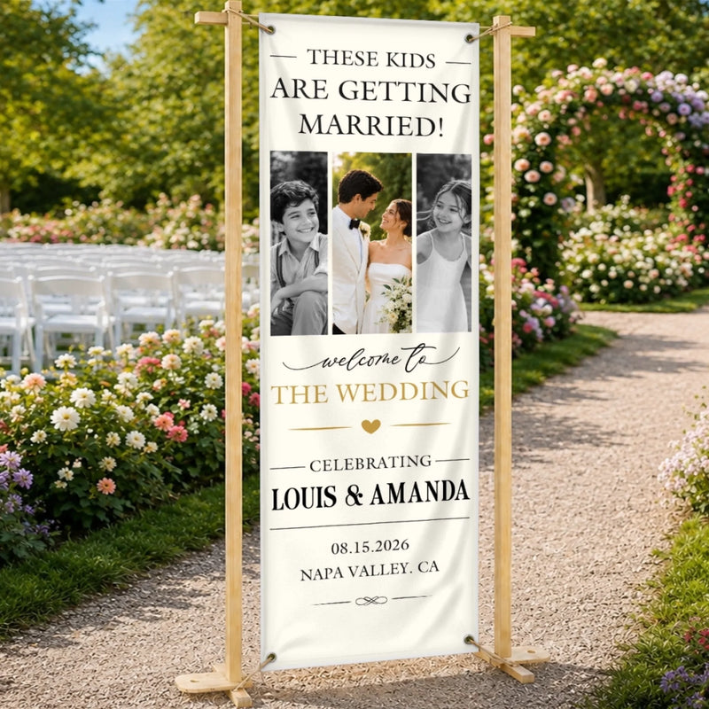 Custom Photo Welcome Banner - Personalized Anniversary Wedding Gifts For Husband And Wife, Him And Her - Best Day Ever, Hands Down