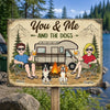 Custom Home Decor Metal Sign - Personalized Anniversary Wedding Camping Gifts For Campers, Husband And Wife, Him And Her, Dog Lovers - Woods Wanderers Together Forever