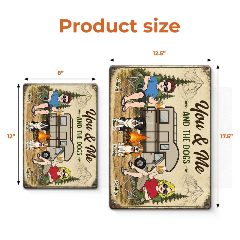 Custom Home Decor Metal Sign - Personalized Anniversary Wedding Camping Gifts For Campers, Husband And Wife, Him And Her, Dog Lovers - Woods Wanderers Together Forever