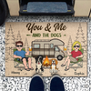 Custom Home Decor Decorative Mat - Personalized Anniversary Wedding Camping Gifts For Campers, Husband And Wife, Him And Her, Dog Lovers - Chillin By The Fire
