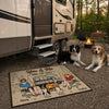 Custom Home Decor Decorative Mat - Personalized Anniversary Wedding Camping Gifts For Campers, Husband And Wife, Him And Her, Dog Lovers - Chillin By The Fire