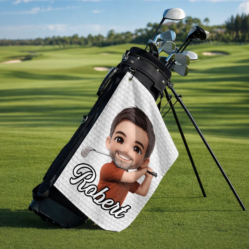 Custom Photo Golf Towel - Personalized Birthday Gifts For Golf Lovers, Sports Fans, Sports Lovers - Life Needs Golf