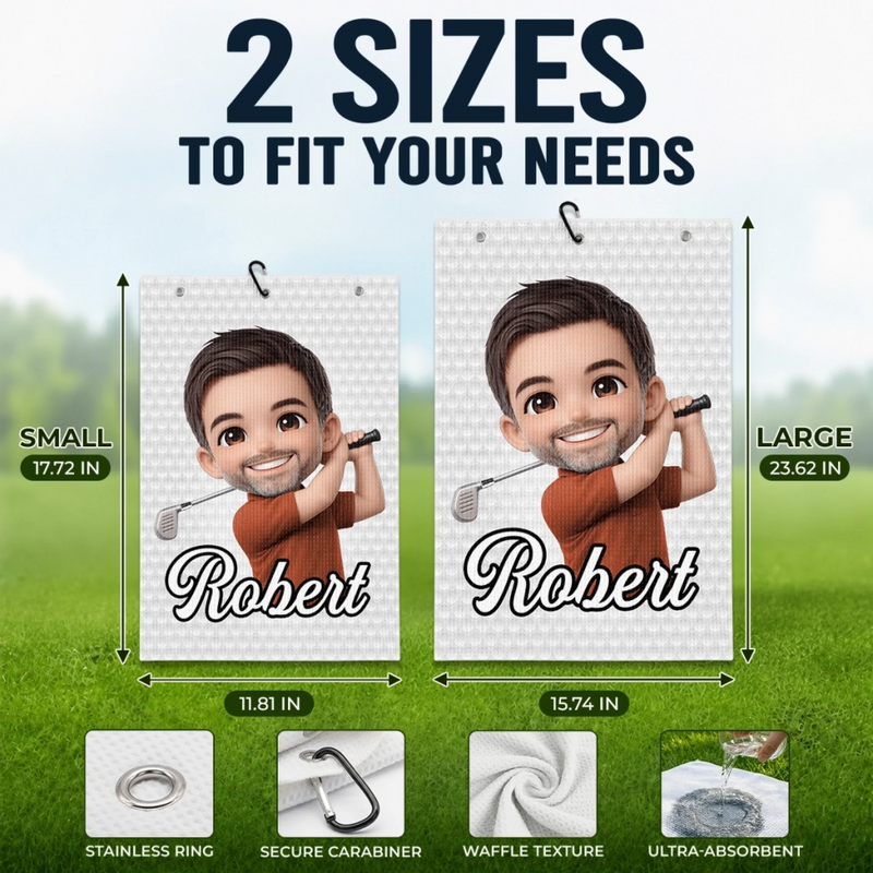 Custom Photo Golf Towel - Personalized Birthday Gifts For Golf Lovers, Sports Fans, Sports Lovers - Life Needs Golf