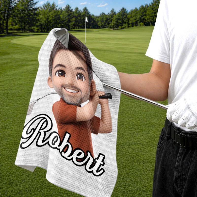 Custom Photo Golf Towel - Personalized Birthday Gifts For Golf Lovers, Sports Fans, Sports Lovers - Life Needs Golf