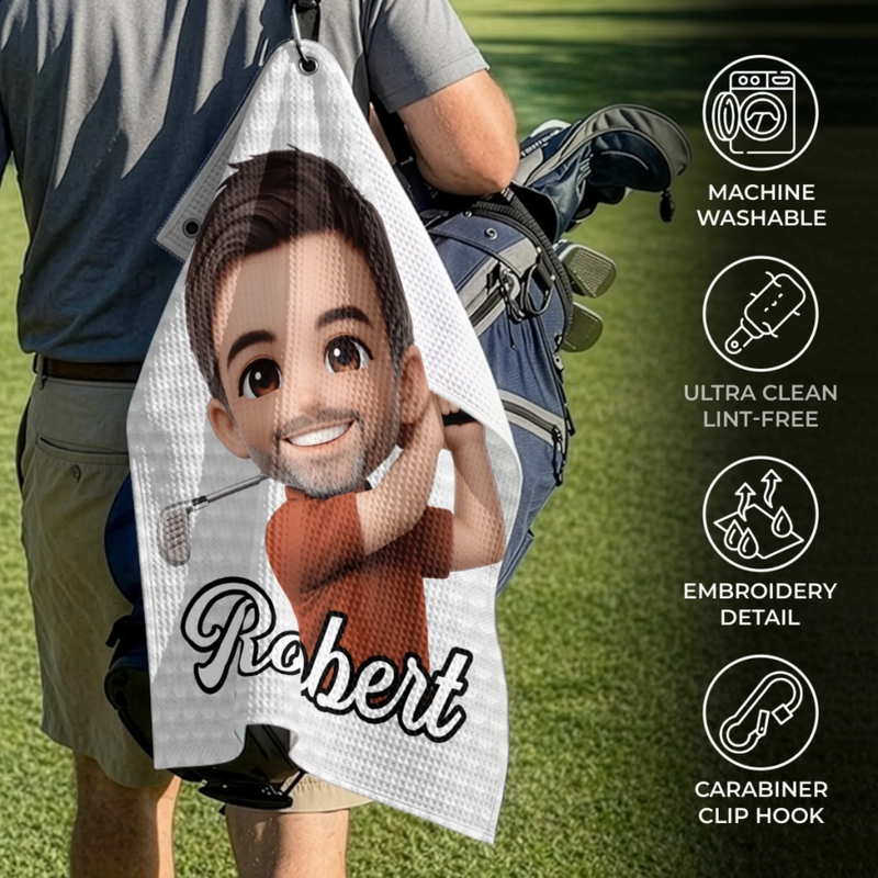 Custom Photo Golf Towel - Personalized Birthday Gifts For Golf Lovers, Sports Fans, Sports Lovers - Life Needs Golf