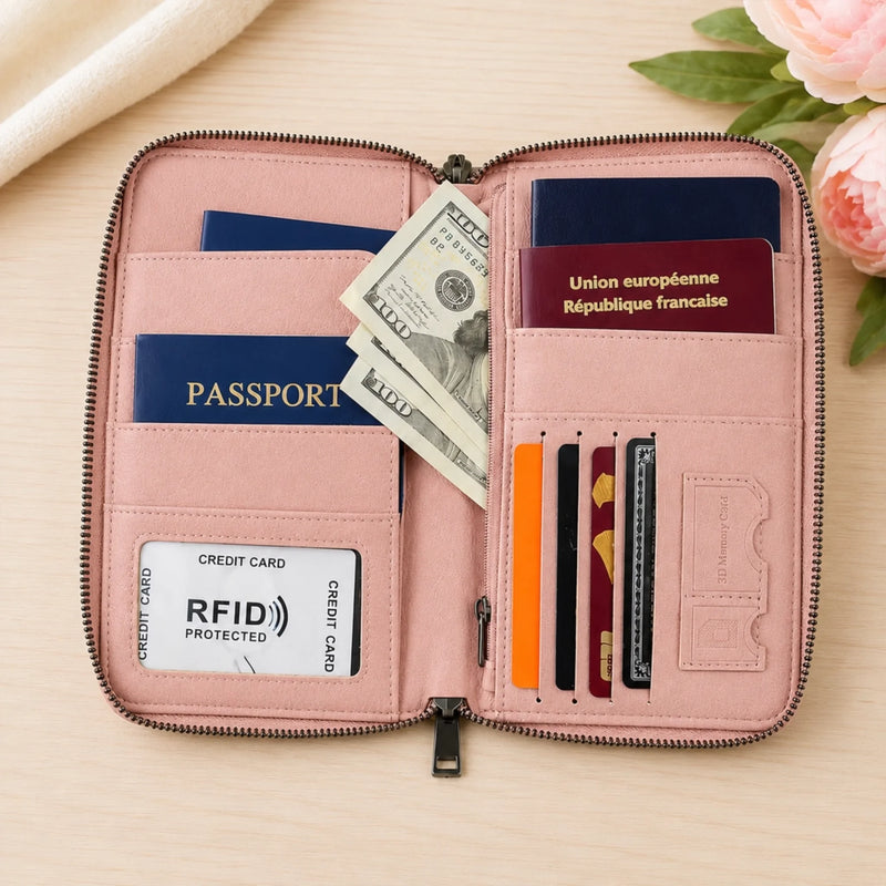 Custom Passport Holder Wallet - Personalized Summer Vacation And Travel Gifts For Women, Besties, Sisters, BFF, Family, Yourself - Travel More Smile More