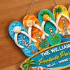 Custom Poolside Wood Sign - Personalized Summer Vacation And Travel Gifts For Mom, Dad, Brother, Sister, Kids - Family Time