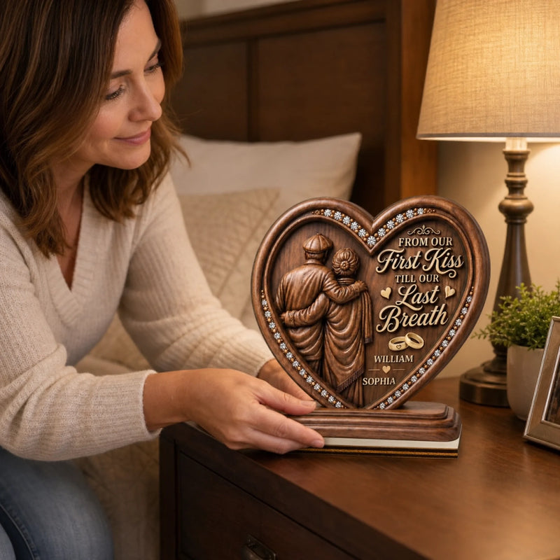 Custom 2-Layered Wooden Plaque - Personalized Anniversary Wedding Gifts For Husband And Wife, Him And Her - Every Chapter, Together