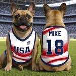 Custom USA World Football Pet Jersey - Personalized Birthday Gifts For Football Dog Cat Lovers, Dog Dad And Mom, Cat Owners - Furry Patriot On The Field