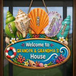 Custom Poolside Wood Sign - Personalized Summer Vacation And Travel Gifts For Grandma, Grandpa - Making Waves Together