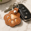 Custom Photo Leather Pet Hair Keychain - Personalized Pet Memorial Sympathy Gifts For Dogs, Cats - Love Never Leaves