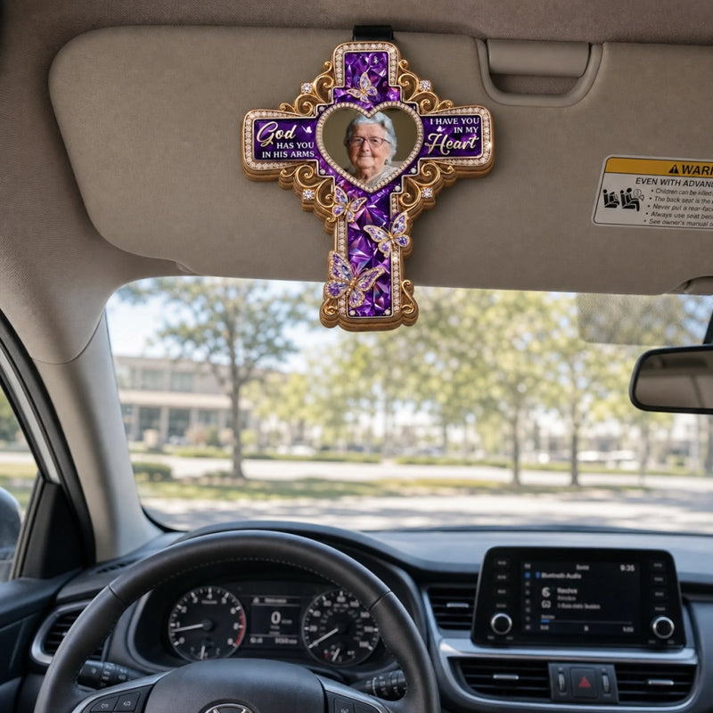 Custom Car Visor Clip - Personalized Memorial Sympathy Gifts For Loss Of Mom, Dad - Forever Loved Beyond Words