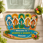Custom Shaped Doormat - Personalized Summer Vacation And Travel Gifts For Grandma, Grandpa - Beach Days With Grandkids