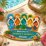 Custom Shaped Doormat - Personalized Summer Vacation And Travel Gifts For Grandma, Grandpa - Beach Days With Grandkids