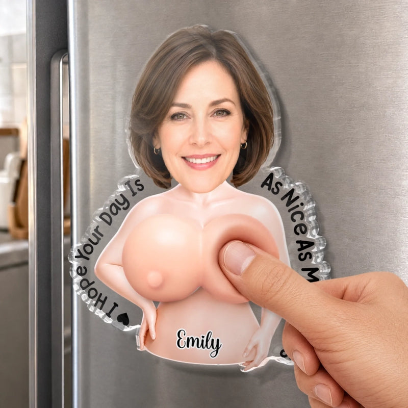 Custom Photo Squishy Acrylic Fridge Magnet - Personalized Anniversary Wedding Gifts For Husband And Wife, Him And Her - Thanks For All The Orgasms