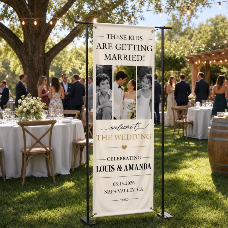 Custom Photo Welcome Banner - Personalized Anniversary Wedding Gifts For Husband And Wife, Him And Her - Best Day Ever, Hands Down