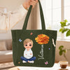 Custom Corduroy Tote Bag - Personalized Summer Vacation And Travel Gifts For Women, Besties, Sisters, BFF, Family, Yourself - Living My Best Summer