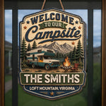 Custom Wood Sign - Personalized Birthday Camping Gifts For Campers, Mom, Dad, Brother, Sister, Kids - Home Is The Campsite