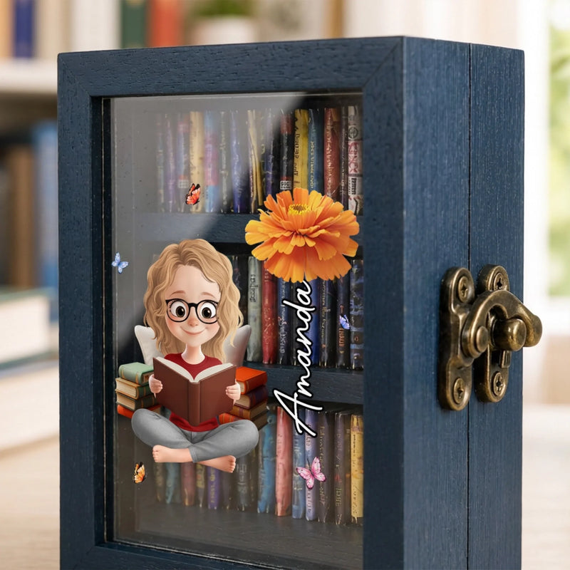 Custom Anxiety Mini Bookshelf Ornament - Personalized Bookish Gifts For Book Lovers, Bookworms, Readers - Books Before Bed