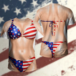 Custom Funny Patriotic T-shirt - Personalized Halloween Costume Birthday Gifts For Men, Women - Freedom Never Looked So Hot