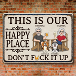 Custom Home Decor Metal Sign - Personalized Summer Vacation And Travel Gifts For Husband And Wife, Him And Her, Dog Cat Lovers, Dog Dad And Mom - Together We Belong