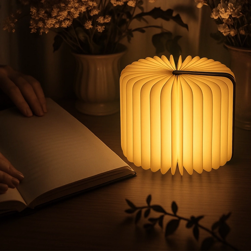 Custom Foldable LED Magic Book Lamp - Personalized Bookish Gifts For Book Lovers, Bookworms, Readers - Bloom & Read