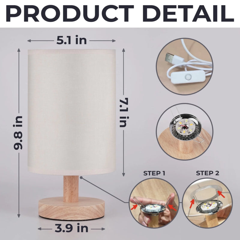 Custom Photo Linen Bedside Table Lamp - Personalized Memorial Sympathy Gifts For Dogs, Cats - Always In My Heart