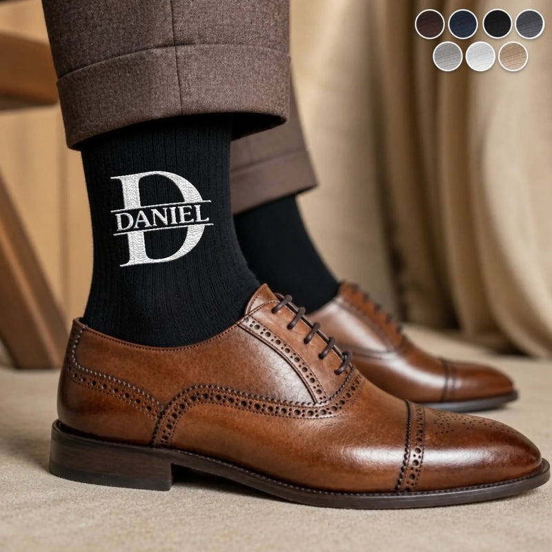Custom Embroidered Socks - Personalized Groomsmen Proposal Wedding Gifts For Him, Son, Groomsmen - Suit Up Boys