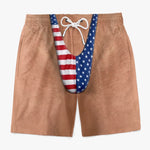 Custom Funny Patriotic Men Swim Trunks - Personalized Summer Vacation And Travel Gifts For Men - Looking Like Trouble