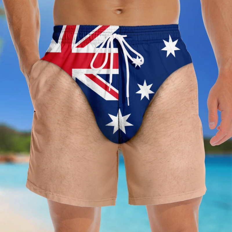 Custom Funny Patriotic Men Swim Trunks - Personalized Summer Vacation And Travel Gifts For Men - Born For Summer