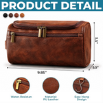 Custom Photo Leather Toiletry Bag - Personalized Anniversary Wedding Gifts For Husband And Wife, Him And Her - Wherever We Go, Love Follows